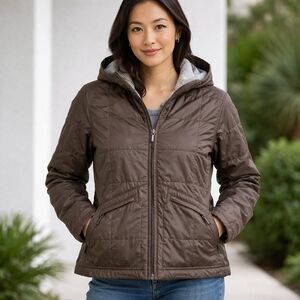 Patagonia Makka Hoody Jacket Womens M Brown Zip Lightweight Gorpcore Outdoor